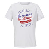 Maillot de Sport Femme Toiletteuse Meilleure du Monde - T-Shirt Respirant Polyester Manches Courtes - Cadeau Sportive Anniversaire Noël Fête des Mères