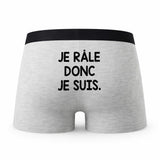 Caleçon Je Rale Donc Je suis - Humour Boxer Gris Idée Cadeau
