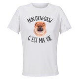 Maillot de Sport Femme Chow-Chow C'est La Vie - T-Shirt Respirant Polyester Manches Courtes - Cadeau Sportive Anniversaire Noël Fête des Mères