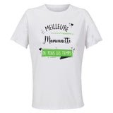 Maillot de Sport Femme Mamounette Meilleure de Tous Les Temps Femme-1 - T-Shirt Respirant Polyester Manches Courtes - Cadeau Sportive Anniversaire Noël Fête des Mères