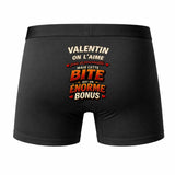 Caleçon Valentin Énorme Bonus - Humour Boxer Coton Idée Cadeau