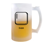 Verre à Bière Ivan Lettre | Chope de Bière Pinte | Idée Cadeau Prénom Anniversaire Papa Collègue Départ Retraite Noël