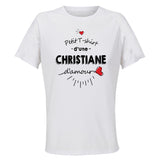 Maillot de Sport Femme pour Christiane Damour - T-Shirt Respirant Polyester Manches Courtes - Cadeau Sportive Anniversaire Noël Fête des Mères