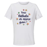 Maillot de Sport Femme Nathalie Elle Assure - T-Shirt Respirant Polyester Manches Courtes - Cadeau Sportive Anniversaire Noël Fête des Mères
