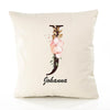 Housse de Coussin Premium Johanna Lettre - Coton Canvas Fairtrade Beige Idée Cadeau Décoration Canapé 40x40