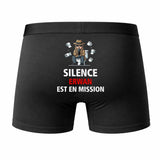 Caleçon Erwan Silence Erwan est en Mission - Humour Boxer Coton Idée Cadeau