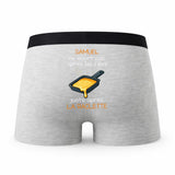 Caleçon Samuel Courir après la Raclette - Humour Boxer Gris Idée Cadeau