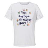 Maillot de Sport Femme pour Angelique Elle Assure - T-Shirt Respirant Polyester Manches Courtes - Cadeau Sportive Anniversaire Noël Fête des Mères