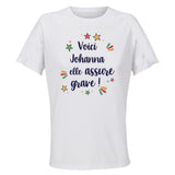 Maillot de Sport Femme Johanna Elle Assure - T-Shirt Respirant Polyester Manches Courtes - Cadeau Sportive Anniversaire Noël Fête des Mères