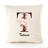 Housse de Coussin Premium Tatiana Lettre - Coton Canvas Fairtrade Beige Idée Cadeau Décoration Canapé