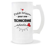 Verre à bière Technicienne adorée femme | Chope de Bière Pinte Idée Cadeau Humour Collègue famille Homme Anniversaire Noël