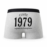 Caleçon Millésime 1979 - Humour Boxer Gris Idée Cadeau Anniversaire