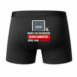 Caleçon Jean-Christophe Patienter Jean-Christophe Gère Une Urgence - Humour Boxer Coton Idée Cadeau