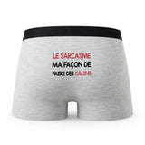Caleçon Sarcasme Calin - Humour Boxer Gris Idée Cadeau