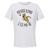 Maillot de Sport Femme Berger Allemand C'est La Vie - T-Shirt Respirant Polyester Manches Courtes - Cadeau Sportive Anniversaire Noël Fête des Mères