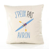 Housse de Coussin Premium Aviron Version Blanc - Coton Canvas Fairtrade Beige Idée Cadeau Décoration Canapé