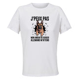 Maillot de Sport Femme Berger Allemand J'peux Pas - T-Shirt Respirant Polyester Manches Courtes - Cadeau Sportive Anniversaire Noël Fête des Mères