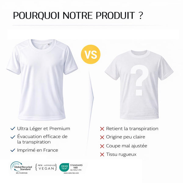 Maillot de Sport Femme Louna Lettre - T-Shirt Respirant Polyester Manches Courtes - Cadeau Sportive Anniversaire Noël Fête des Mères