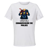 Maillot de Sport Femme Super Commissaire De Police - T-Shirt Respirant Polyester Manches Courtes - Cadeau Sportive Anniversaire Noël Fête des Mères
