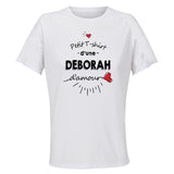 Maillot de Sport Femme pour Deborah Damour - T-Shirt Respirant Polyester Manches Courtes - Cadeau Sportive Anniversaire Noël Fête des Mères