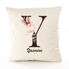 Housse de Coussin Premium Yasmine Lettre - Coton Canvas Fairtrade Beige Idée Cadeau Décoration Canapé