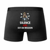 Caleçon Joël Silence Joël est en Mission - Humour Boxer Coton Idée Cadeau
