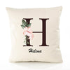 Housse de Coussin Premium Helena Lettre - Coton Canvas Fairtrade Beige Idée Cadeau Décoration Canapé 40x40