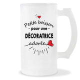 Verre à bière Décoratrice adorée femme | Chope de Bière Pinte Idée Cadeau Humour Collègue famille Homme Anniversaire Noël