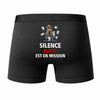 Caleçon Eliott Silence Eliott est en Mission - Humour Boxer Coton Idée Cadeau