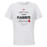 Maillot de Sport Femme Plaquiste Damour - T-Shirt Respirant Polyester Manches Courtes - Cadeau Sportive Anniversaire Noël Fête des Mères