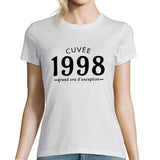 Cuvée 1998 Grand cru d'exception | T-Shirt Anniversaire Femme année de Naissance