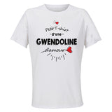 Maillot de Sport Femme Gwendoline Damour - T-Shirt Respirant Polyester Manches Courtes - Cadeau Sportive Anniversaire Noël Fête des Mères