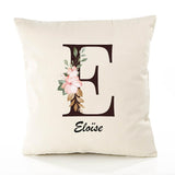 Housse de Coussin Premium Eloïse Lettre - Coton Canvas Fairtrade Beige Idée Cadeau Décoration Canapé