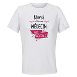 Maillot de Sport Femme pour Merci Medecin Geniale - T-Shirt Respirant Polyester Manches Courtes - Cadeau Sportive Anniversaire Noël Fête des Mères