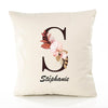 Housse de Coussin Premium Stéphanie Lettre - Coton Canvas Fairtrade Beige Idée Cadeau Décoration Canapé