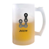 Verre à Bière Jocelyn Lettre | Chope de Bière Pinte | Idée Cadeau Prénom Anniversaire Papa Collègue Départ Retraite Noël