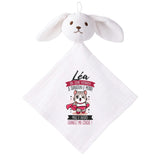 Doudou Bébé Lapin Lea Humour Changez Couches Gaze de Coton Cadeau Baby Shower