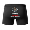 Caleçon Mathieu Silence Mathieu est en Mission - Humour Boxer Coton Idée Cadeau