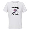 Maillot de Sport Femme Yoga J'peux Pas - T-Shirt Respirant Polyester Manches Courtes - Cadeau Sportive Anniversaire Noël Fête des Mères