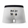 Caleçon 51 Ans - Humour Boxer Gris Motif Âge Idée Cadeau Anniversaire
