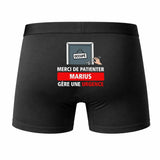 Caleçon Marius Patienter Marius Gère Une Urgence - Humour Boxer Coton Idée Cadeau