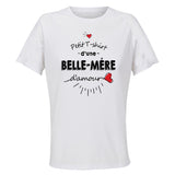 Maillot de Sport Femme Belle-Mere Damour - T-Shirt Respirant Polyester Manches Courtes - Cadeau Sportive Anniversaire Noël Fête des Mères