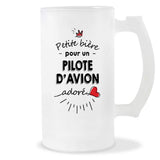 Verre à bière Pilote d'avion adoré | Chope de Bière Pinte Idée Cadeau Humour Collègue famille Homme Anniversaire Noël