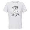 Maillot de Sport Femme Yoga C'est La Vie - T-Shirt Respirant Polyester Manches Courtes - Cadeau Sportive Anniversaire Noël Fête des Mères
