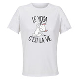 Maillot de Sport Femme Yoga C'est La Vie - T-Shirt Respirant Polyester Manches Courtes - Cadeau Sportive Anniversaire Noël Fête des Mères