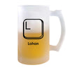 Verre à Bière Lohan Lettre Clavier | Chope de Bière Pinte | Idée Cadeau Prénom Informaticien Geek Gamer Anniversaire Papa Collègue Départ Retraite Noël