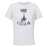 Maillot de Sport Femme Paris C'est La Vie - T-Shirt Respirant Polyester Manches Courtes - Cadeau Sportive Anniversaire Noël Fête des Mères