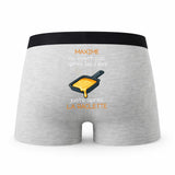 Caleçon Maxime Courir après la Raclette - Humour Boxer Gris Idée Cadeau