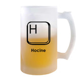 Verre à Bière Hocine Lettre | Chope de Bière Pinte | Idée Cadeau Prénom Anniversaire Papa Collègue Départ Retraite Noël