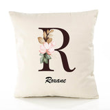 Housse de Coussin Premium Roxane Lettre - Coton Canvas Fairtrade Beige Idée Cadeau Décoration Canapé